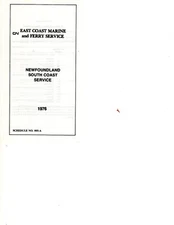 CANADIAN NATIONAL RY - EAST COAST MARINE & FERRY SCHEDULE - 1976