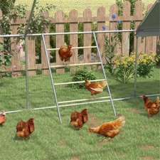 Spacious Chicken Roost with 4 Levels - Durable Wood  Steel Perch for Hens