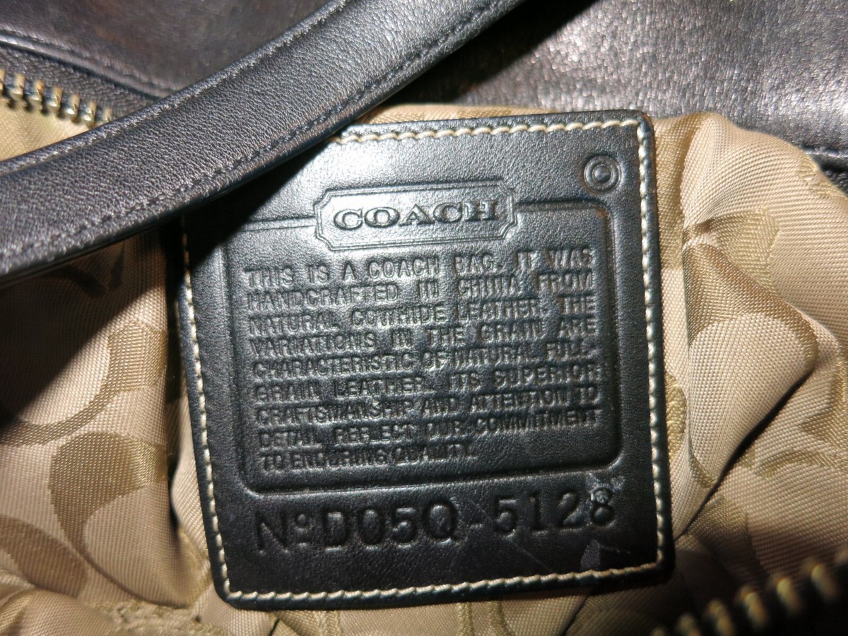 COACH Shoulder Handbag Purse Black Leather Zip Tote DO5Q COACH Shoulder Handbag Purse Black Leather Zip Tote DO5Q