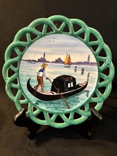 PIATTO CERAMICA SAN POLO VENEZIA DIPINTO A MANO DALL'ITALIA 'GONDOLA' N. 1025