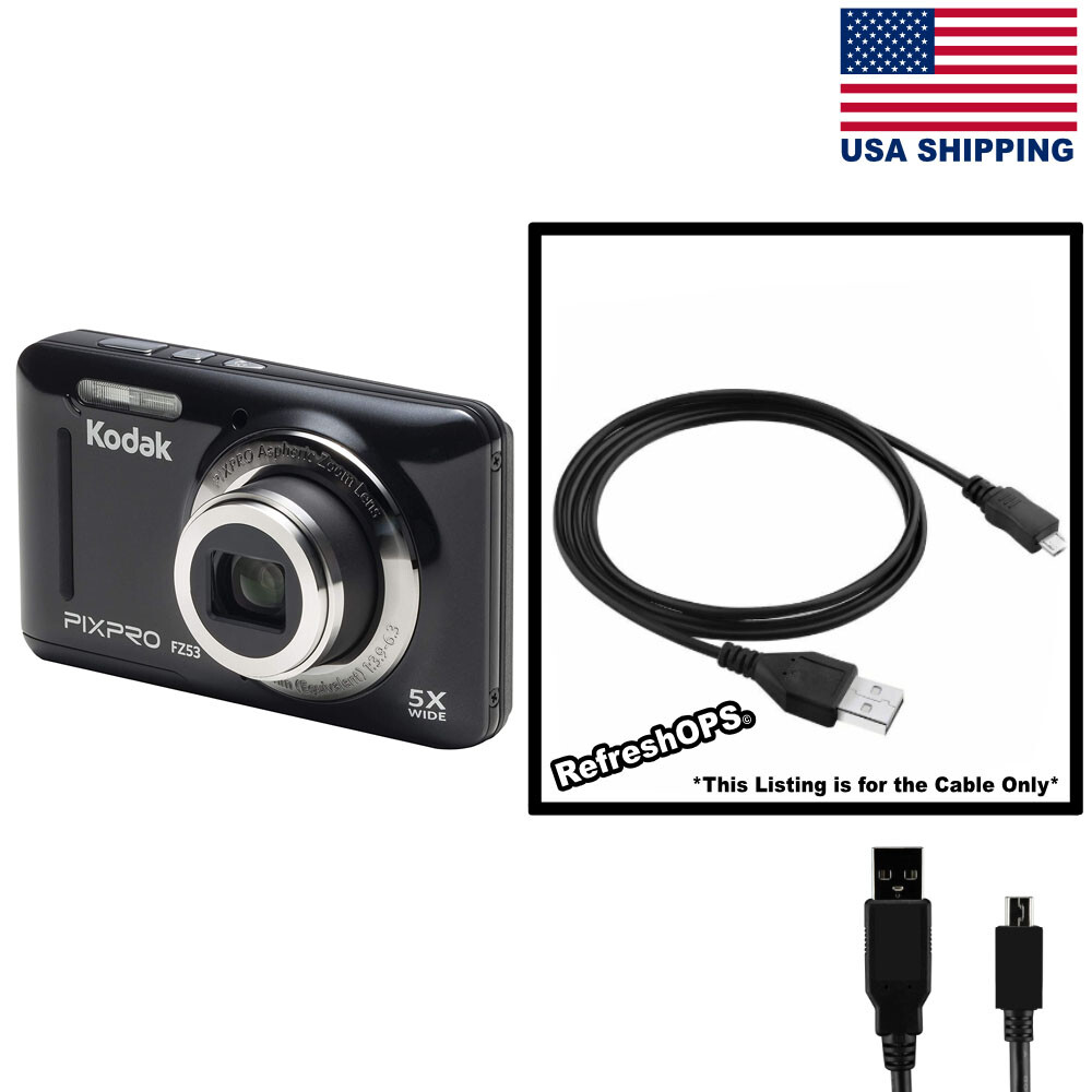 Kodak PIXPRO FZ53 バッテリー＆充電・データ転送ケーブル付 4 Kodak PIXPRO FZ53 Digital Camera USB Cable Transfer Cord