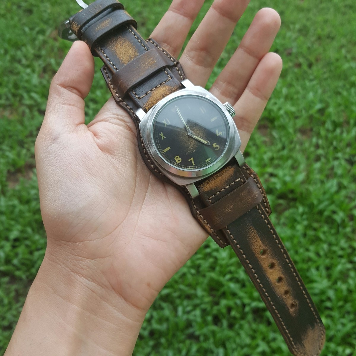 Handmade Dark Brown Vintage Bund Strap Free