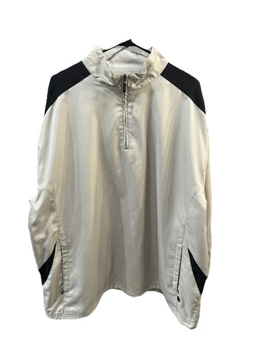 Grand Slam Pullover 1/4 Zip Windbreaker Jacket Mens Size XLarge Khaki/Black - Picture 1 of 7
