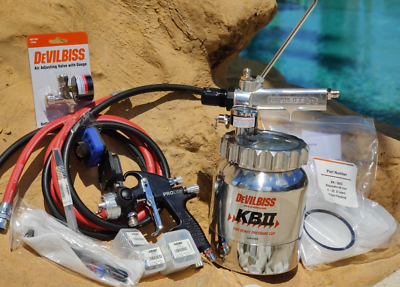 #ad Devilbiss Prolite Pressure Feed Spray Gun amp; 2 QT Pot Hose amp; LED $1139.95