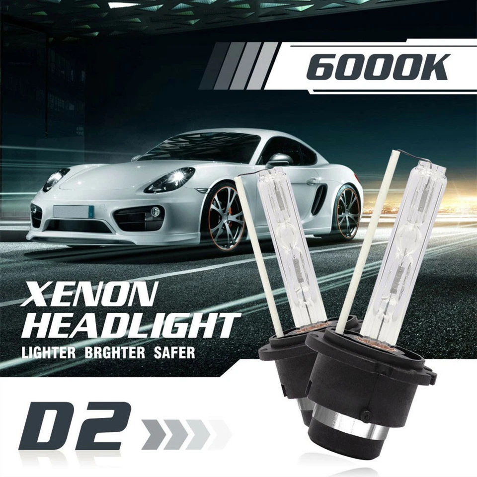 2x D2S 35W 6000K HID Xenon Replacement Low/High Beam Headlight Lamp Bulbs White - Imagem 2 de 4