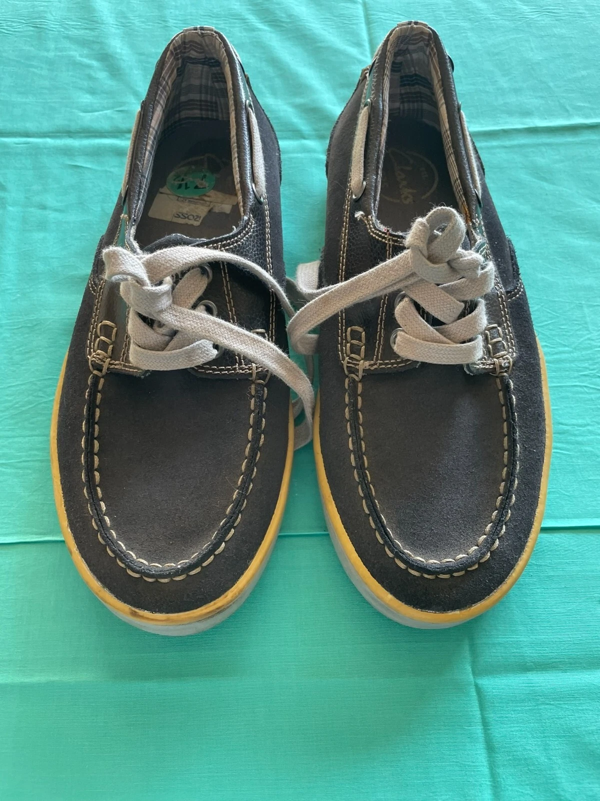 Scarpa mocassino da barca CLARKS uomo 7 5 bordo Marus blu scamosciato