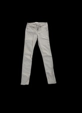 Abercrombie Kids Girls White Jeans Sz 16 Slim Tan Skinny Pants