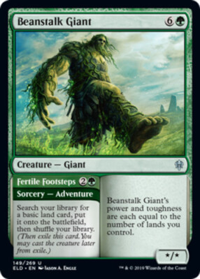 Beanstalk Giant // Fertile Footsteps - Foil x1 - Throne of Eldraine - NM-Mint, E