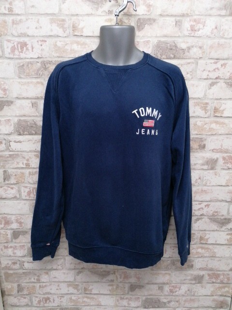 Tommy Jeans Crew Neck Sweatshirt Navy Blue Vintage Size Medium