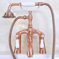 Red Copper Brass Bathroom Claw foot Tub Faucet / Filler With Hand Shower sna166