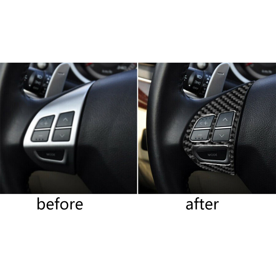 Carbon Fiber Steering Wheel Sticker Trim Fit For Mitsubishi Lancer EVO 20082015 eBay