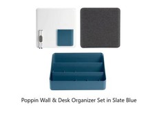 Desk Organizer 5pc set with Magnetic Dry Erase Board and Push Pin Board