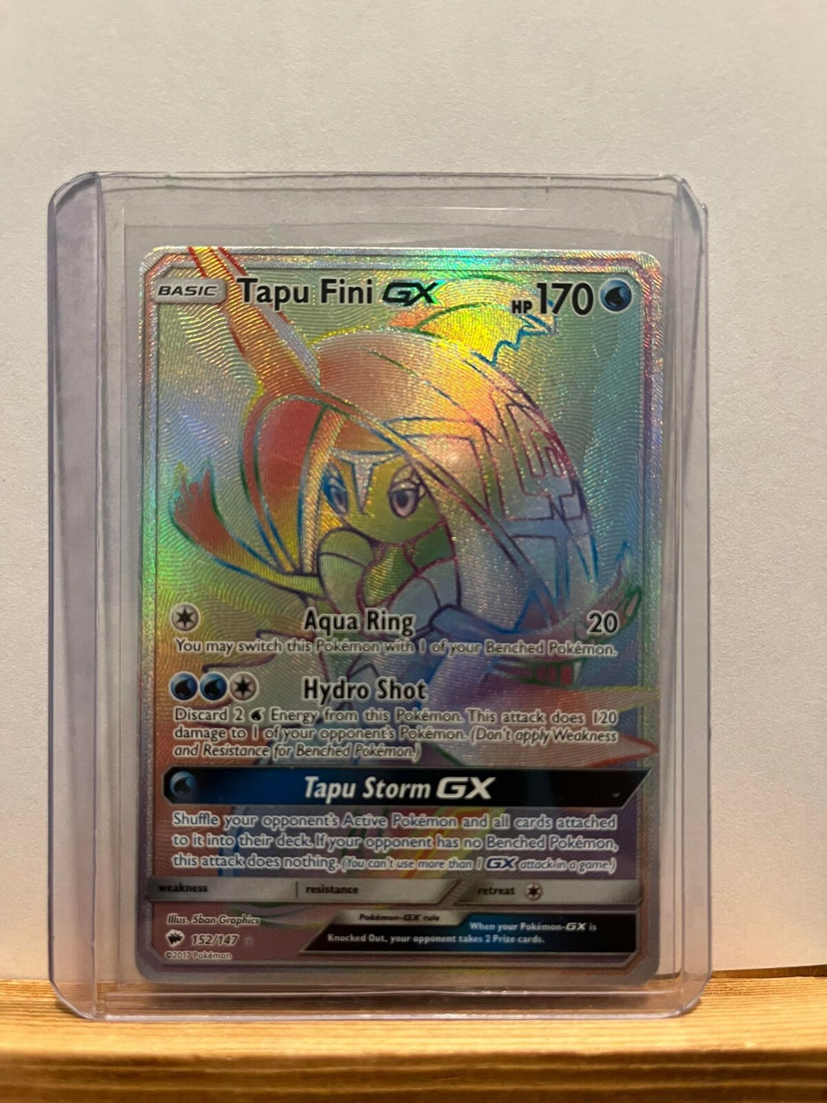 Pokemon Burning Shadows Holo Rainbow Ultra Prism Card Tapu Fini GX 152/147 NM