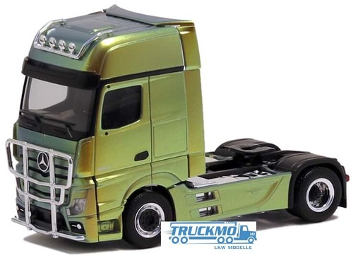 Modellino GCD 1/64 Mercedes-Benz Actros Gigaspace - Camion Con Rimorchio Pressofuso Bianco/Rosso