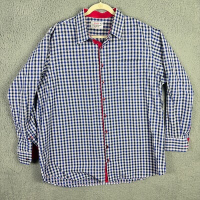 ENSY Custom Shirt Marker Mens XXL Geometric Textured Check Plaid Flip Cuff Dress