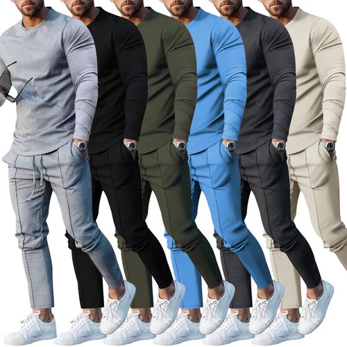 Conjunto de sudadera informal de 2 piezas de chándal para hombre Pantalones Chaqueta Sudadera para hombre Trajes