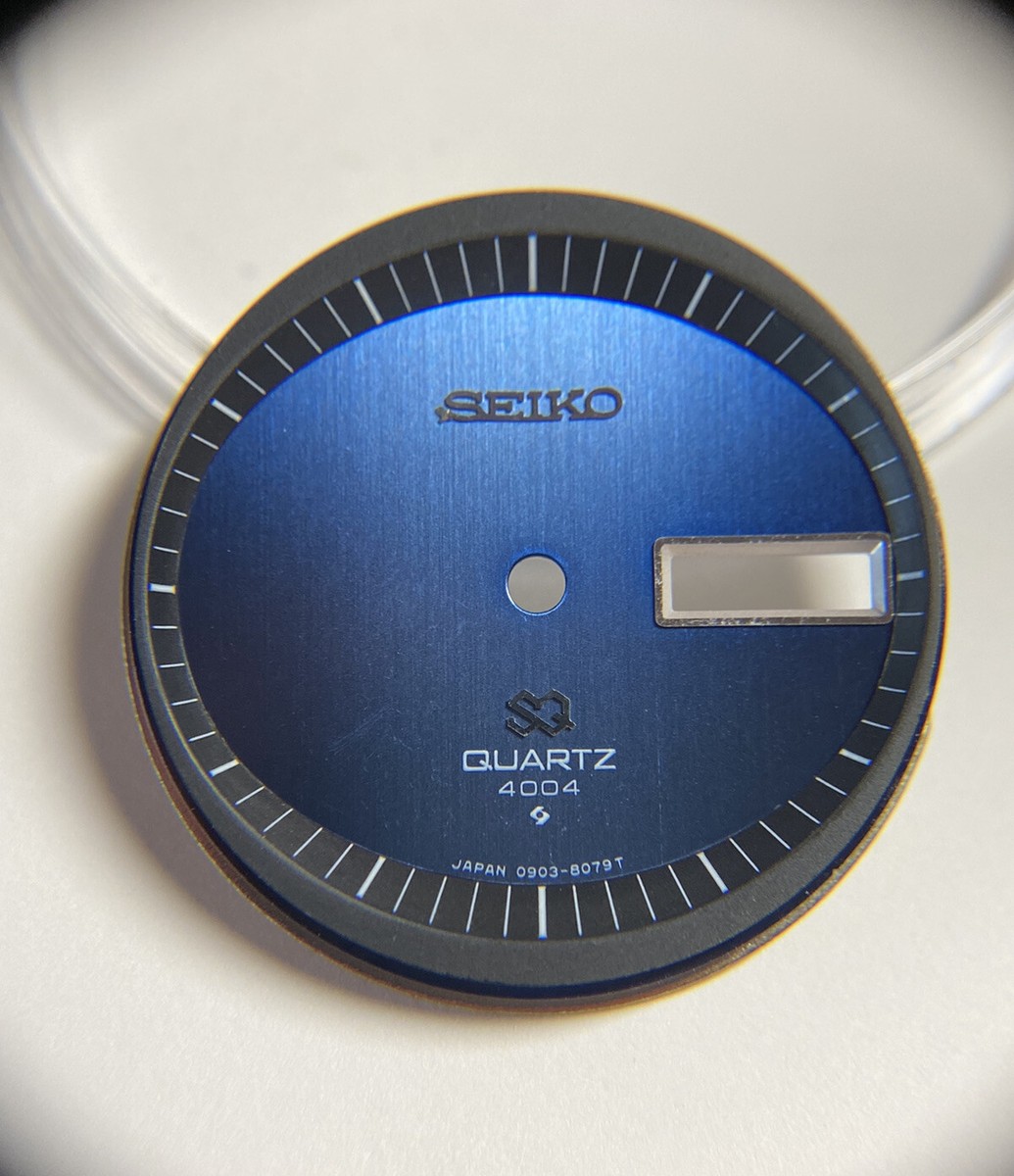 Genuine NOS Vintage Seiko SQ Quartz 4004 0903-8069, 8079 Blue Day