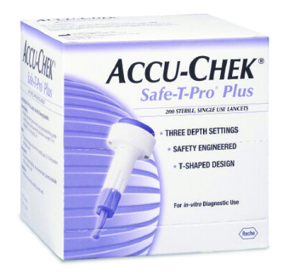 Safe-T-Pro Plus Adjustable Depth Lancet 3 Depth Settings 23 Gauge -200/Box