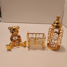 Set of three 24-Carrot Gold Plated Nursery Items