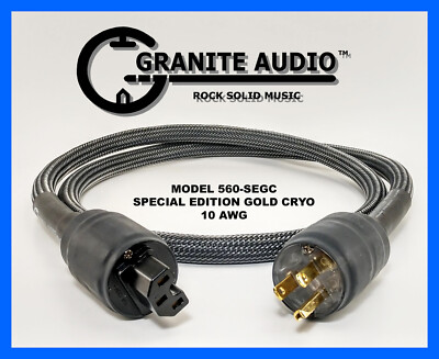 Granite Audio Model 560-SEGC AC Power Cable. 10AWG x 8Ft.  Audiophile Grade Gold