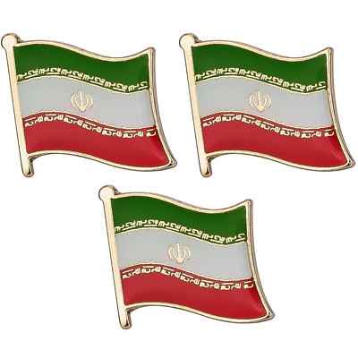 3 x Iran National Länder Flagge Revers Metall Emaille Pin Anstecker