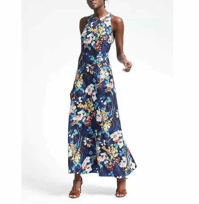 Banana republic floral maxi best sale dress