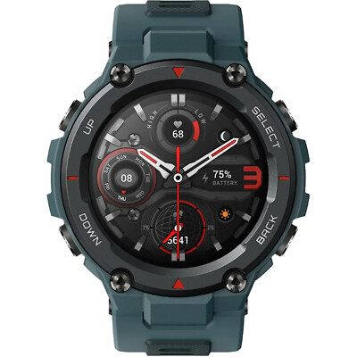 Amazfit T-Rex Pro Steel Blue Bluetooth Smartwatch Silicone Band