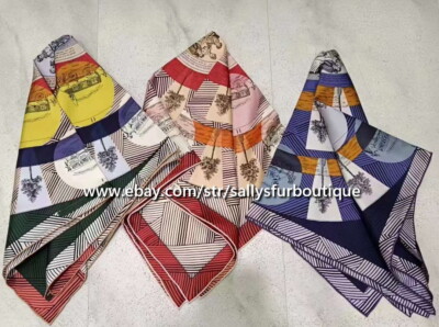 Sallys Boutique 18 Momme Twill Silk Wrap Scarf Carriage Print 2 Face Shawl 70cm