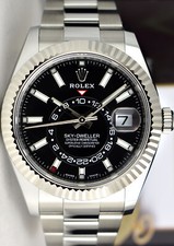 ROLEX 18kt White Gold & Stainless Steel Sky Dweller Black Dial 326934 SANT BLANC 9