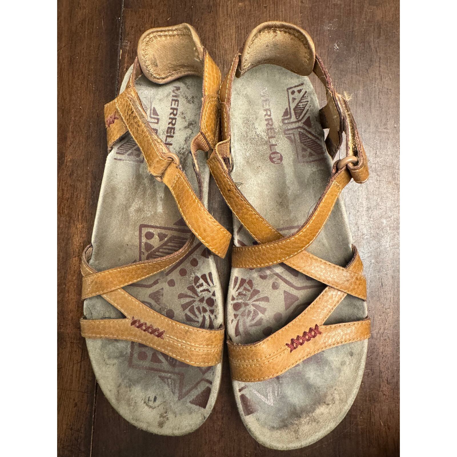 Merrell sandali pelle zucchero marrone donna 9