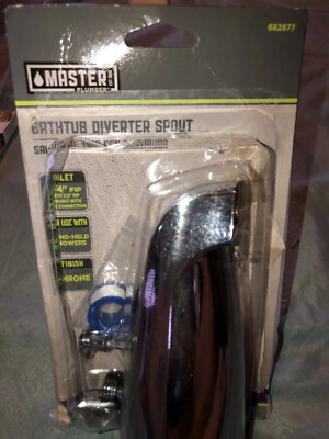 New One Master Plumber Chrome Finish Bath Tub Diverter Spout No TV682677