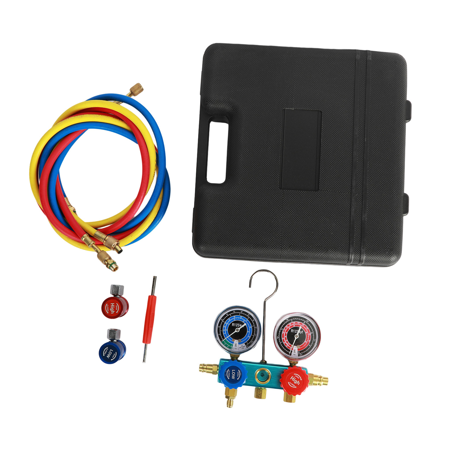 R1234YF Dual Gauges Refrigerant Meter 2 Couplers R1234YF Manifold Gauge