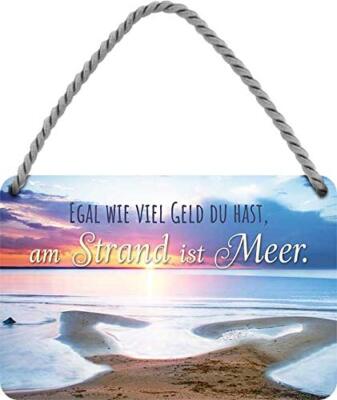 Blechschild Lustiger Spruch ''Egal wieviel Geld du hast'' 18x12 cm