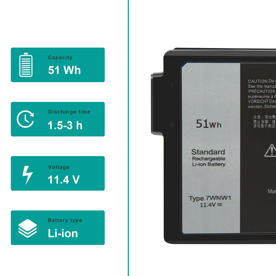 ✅LOTE 7WNW1 51Wh Batería NUEVA para DELL Latitude 5420 5424 7424 Resistente DMF8C P85G Foto 4 de 4