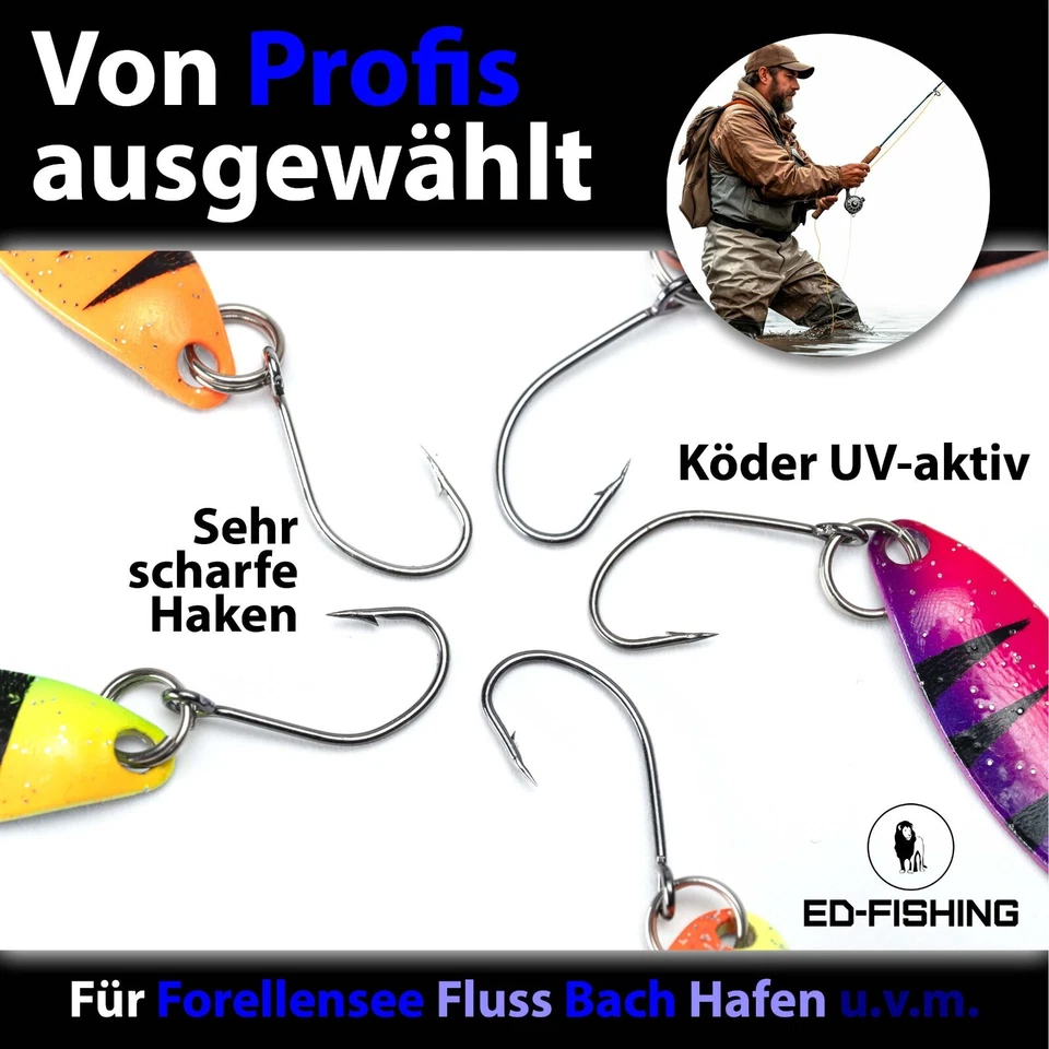 Forellenköder Sortiment Spoons Forelle Twist Spoons gedrehte Spoons Neuheit - Bild 4 von 4