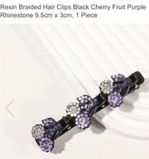 4PCS Sparkling Crystal Stone Braided Hair Clips multi color