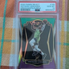 Panini 2020-21 Select Anthony Edwards Timberwolves Green White Purple RC #169 P…