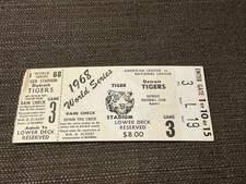 1968 World Series GM3 Tigers Cardinals  Ticket Al Kaline HR Gibson Brock