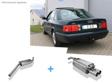  Edelstahl Komplettanlage Doppelkat Audi 100, A6 Typ C4 2.8 2x76mm scharf