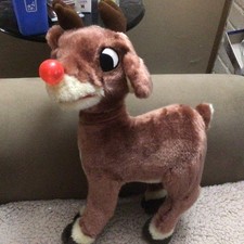 VTG GEMMY Rudolph The Red Nose Reindeer ANIMATED Sings Talks Light Up Nose READ