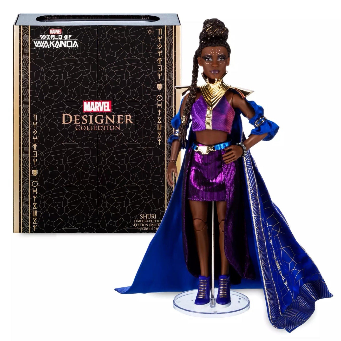 Muñeca Colección Diseñador Marvel - Pantera Negra: Mundo de Wakanda Shuri LE