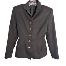 Laura Ashley Blazer Women 6 Black 100 Wool Vintage Made in Great Britain