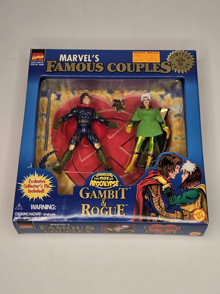 Figuras de ação Marvel's Famous Couples Gambit & Rogue ToyBiz 1997 novas lacradas - Imagem 2 de 4