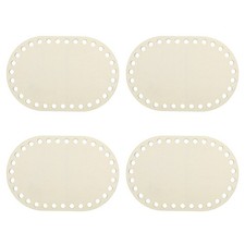 4Pcs Wooden Basket Bottom,3.94x5.91" Oval Blank Natural Wood Base Crochet Basket