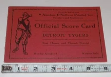 Vintage 1923 Exhibition Game Detroit Tigers and Port Huron Saints  Very Rare