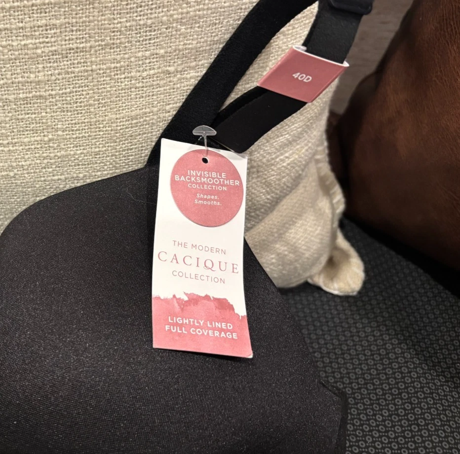 ¡Nuevo! Lane Bryant Modern Cacique Collection espalda más suave ligeramente forrada ~ 40D negro Foto 3 de 4