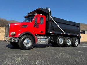 2015 PETERBILT 567 FACTORY TRI-AXLE DUMP TRUCK BEAU-ROC STEEL BED PINTLE HITCH