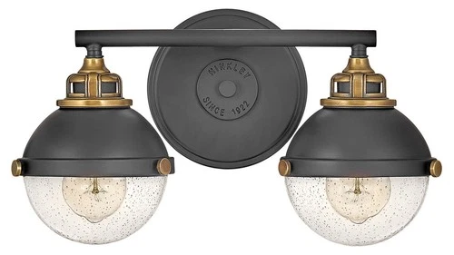 Hinkley Lighting 5172 Fletcher 2 Light 16"W Bathroom Vanity Light - Black - Picture 1 of 4