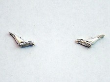 Sterling Silver  Surgical Steel humpback whale stud earrings-ocean, whales, sea