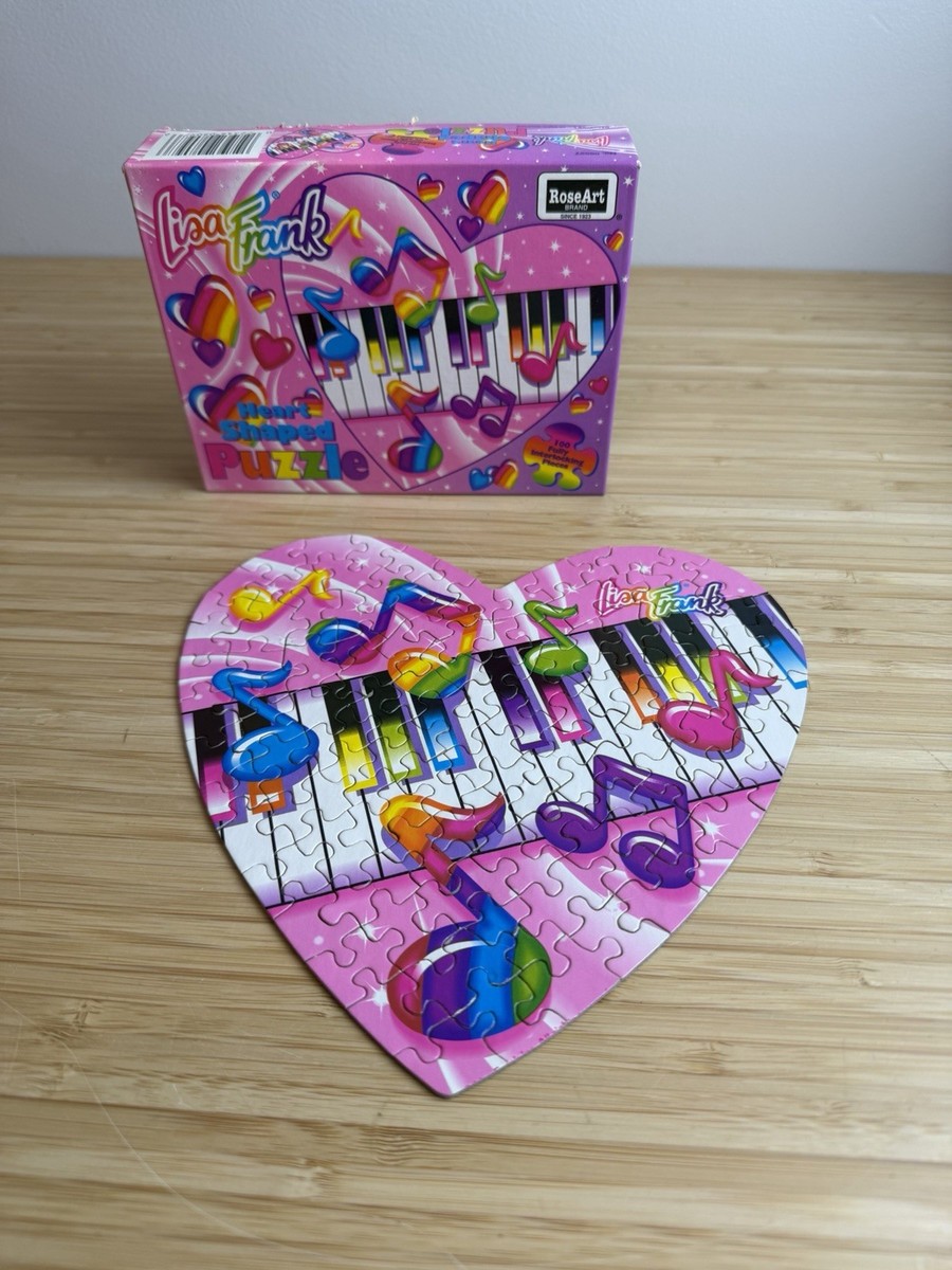 Lisa Frank Heart Shaped Puzzle By Rose Art 1992 Vintage Piano